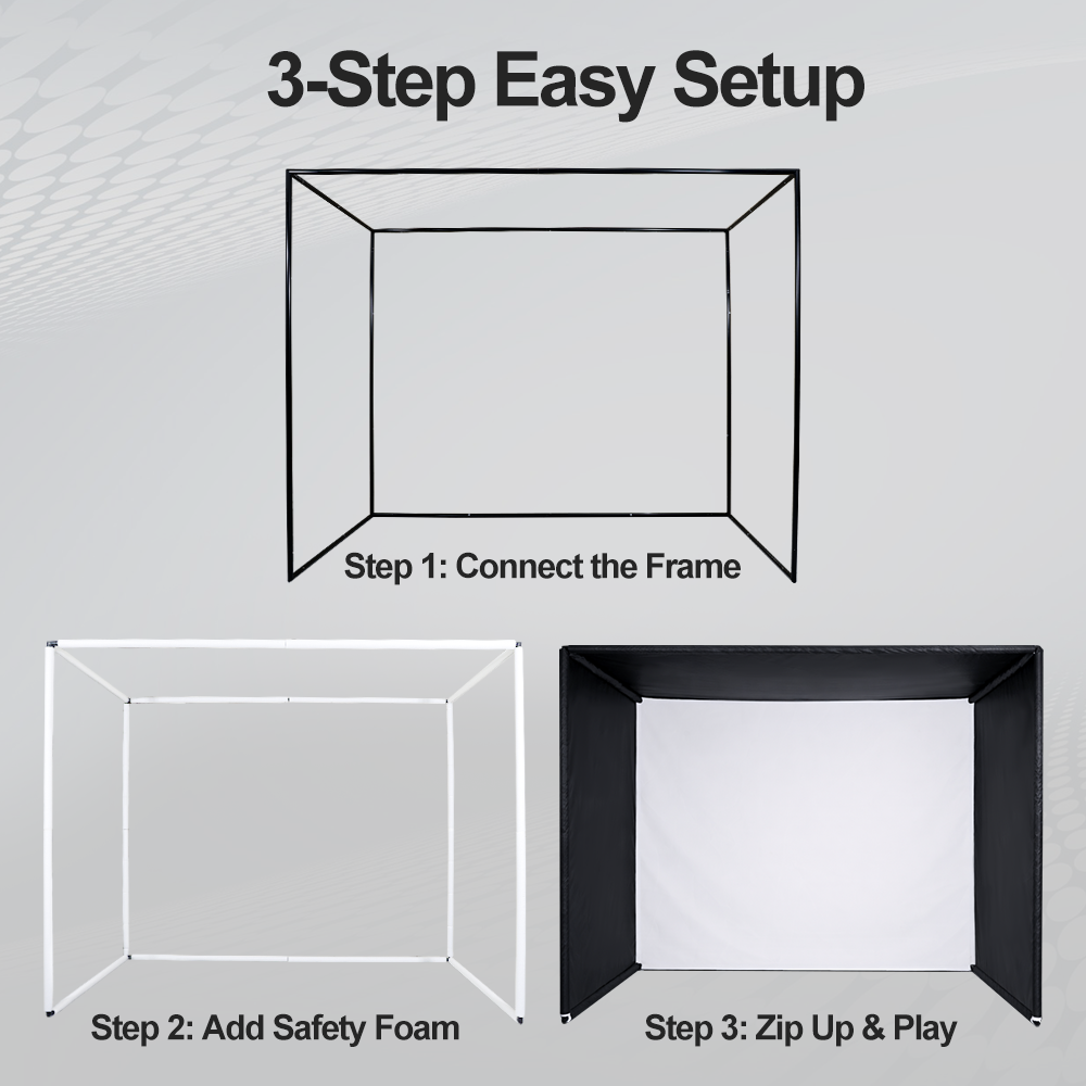 Easy Setup Golf Simulator Enclosure with Zipper Lock