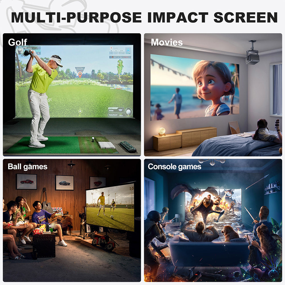 Classic White Golf Impact Screen – 480gsm Standard
