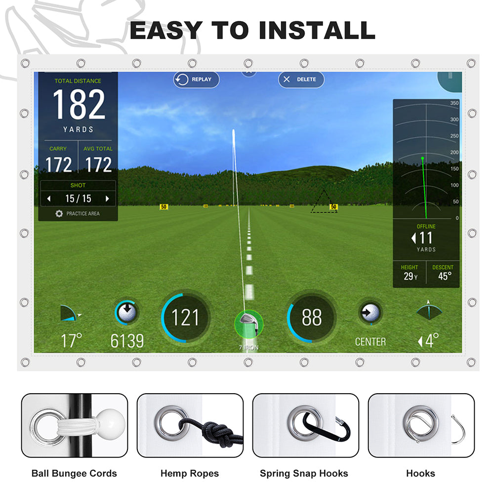 Classic White Golf Impact Screen – 480gsm Standard