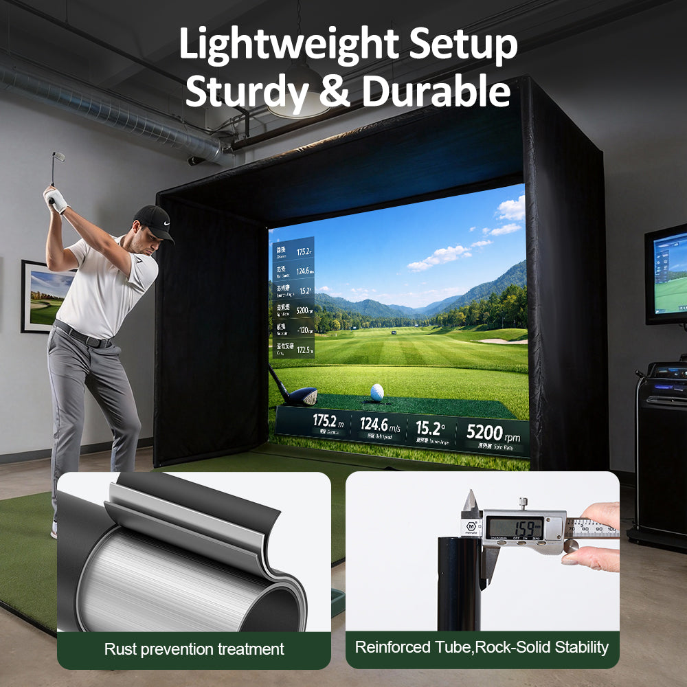 Easy Setup Golf Simulator Enclosure with Zipper Lock