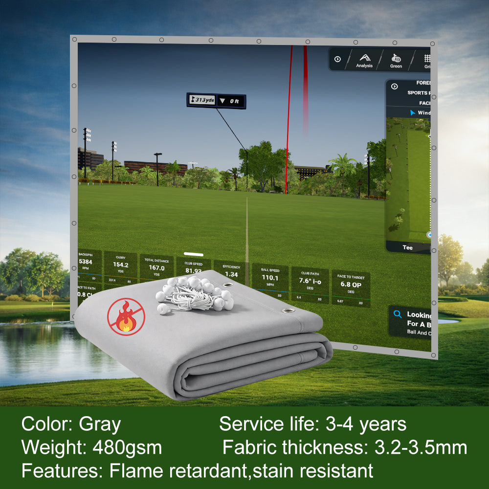 Pro Gray Golf Impact Screen – 480gsm Flame Retardant